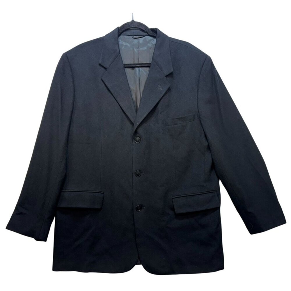 Saks Fifth Avenue Folio Collection Mens Cashmere Blazer Jacket 43 Reg Black